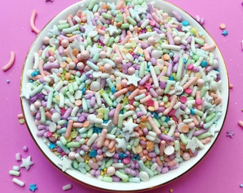 Edible Sprinkles - Unicorn Dream Sprinkle Mix - 4 oz - pastel sprinkles - vegan sprinkles