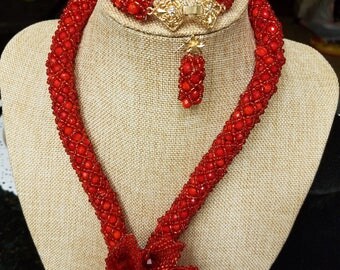 Red drop Jewerly set