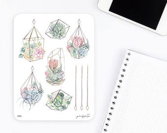 W54 | Succulent Stickers | Decorative Stickers | Watercolor Stickers | Planner Stickers | Bullet Journal Stickers