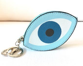 Coin Purse Keychain Wallet, Evil Eye, New Home, Teacher Gift, Housewarming Gift, College Student Gift, Good Luck Gift, Runners Gift