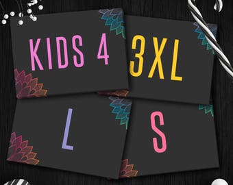 Lula Size Tags Cards, 5x7 inches, Home Office Approved, Instant Download, Size Sign, Sizing Cards, Digital, llr Fashion Retailer