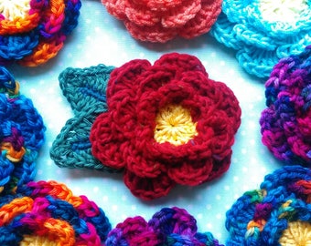 Crochet Flower Brooch. Crochet Flower Pin. Crochet Shawl Pin.