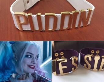 Suicide Squad 'PUDDIN' choker, PUDDIN Necklace, PUDDIN Harley Quinn, Harley Quinn Puddin Choker, Haley Quin Cosplay, Harley Quinn Costume
