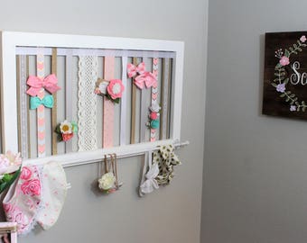 Hair Bow Holder, Hair Bow Organizer,girl baby shower gift, girl nursery decor, toddler girl gift, girls room decor, headband holder pink