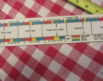 Vintage 1960 Poker Meter Slide Rule Ruler w/ free ship