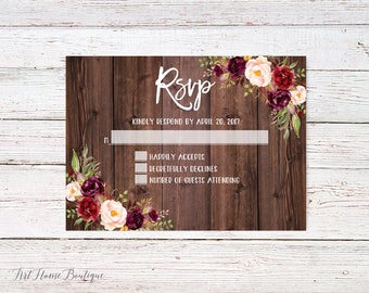 Printable rsvp card | Etsy