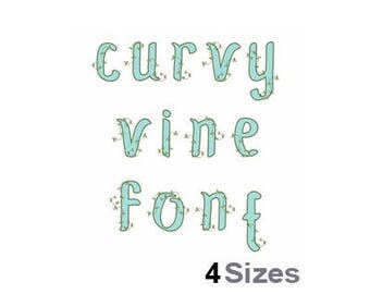 Curvy Vine Font - Machine Embroidery Font