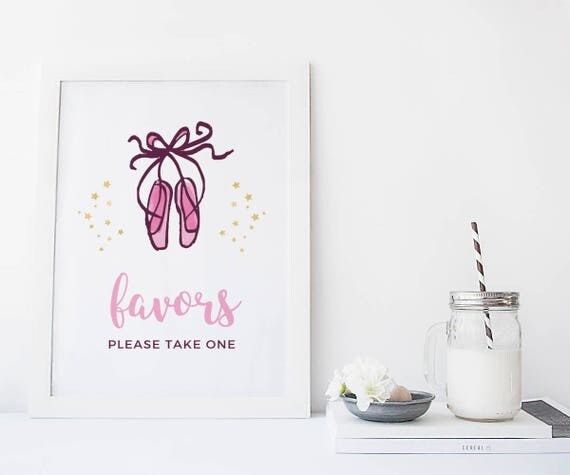 Ballet party favors sign Printable Ballet favors sign Girls