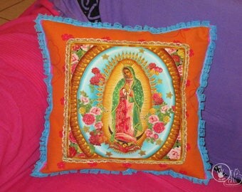 Virgin of Guadalupe Cushion cover handmade