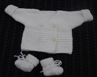 Set Cardigan and booties size 3 months