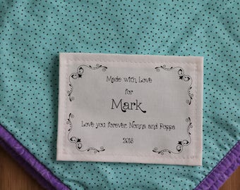 Personalized Sewing Labels | Personalized Quilt Labels | Custom Fabric Labels | Cut-Out Labels | Birth Stats Label