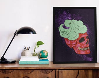 Skull With The Octopus Hat - Cool İllustrations