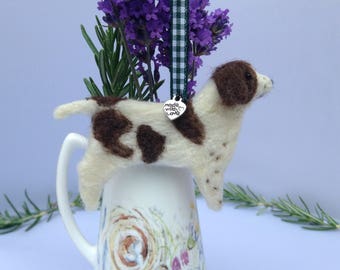 Needle Felted Springer Spaniel - Needle Felted Dogs- Handmade Spaniel - Birthday Gift- Spaniel Gift-Animal Collectible