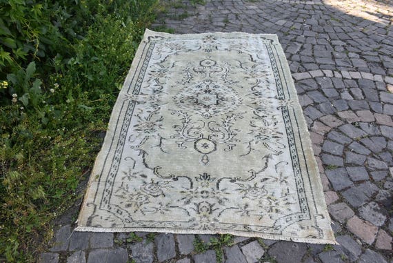 Vintage Area Rug Floral Rug Free Shipping 4x6 5 Ft Anatolian