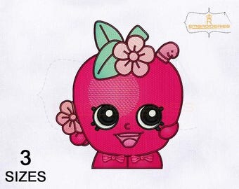 Beautiful Shopkins Apple Blossom Embroidery Design | 4x4 Hoop | 5x7 Hoop | 8x10 Hoop | Shopkins Embroidery Designs