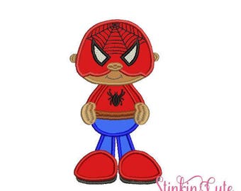 Little Super Hero 4 Spiderman Machine Embroidery Designs Applique