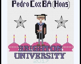 Custom Graduation Cross Stitch Pattern,Graduation Gift, University Pattern, Custom Degree Cross Stitch Pattern, Sewing Project, Tutorial.