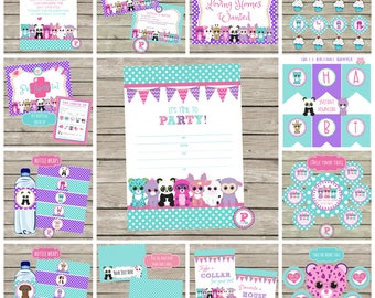 HUGE Birthday Party Package Printable Adopt a Pet Party Stuffed Animals Pet Adoption Certificate Invitation Banner Favor Tags Zoo Invitation