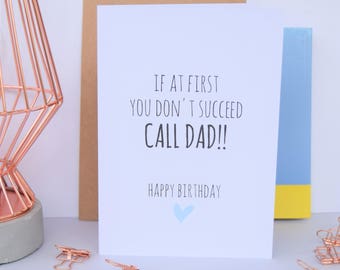 Dad Birthday Card | Call Dad | Dad Card From Daughter | Dad Birthday Gift | Dad Card | Funny Birthday Card | Card For Dad | Dad Card Funny