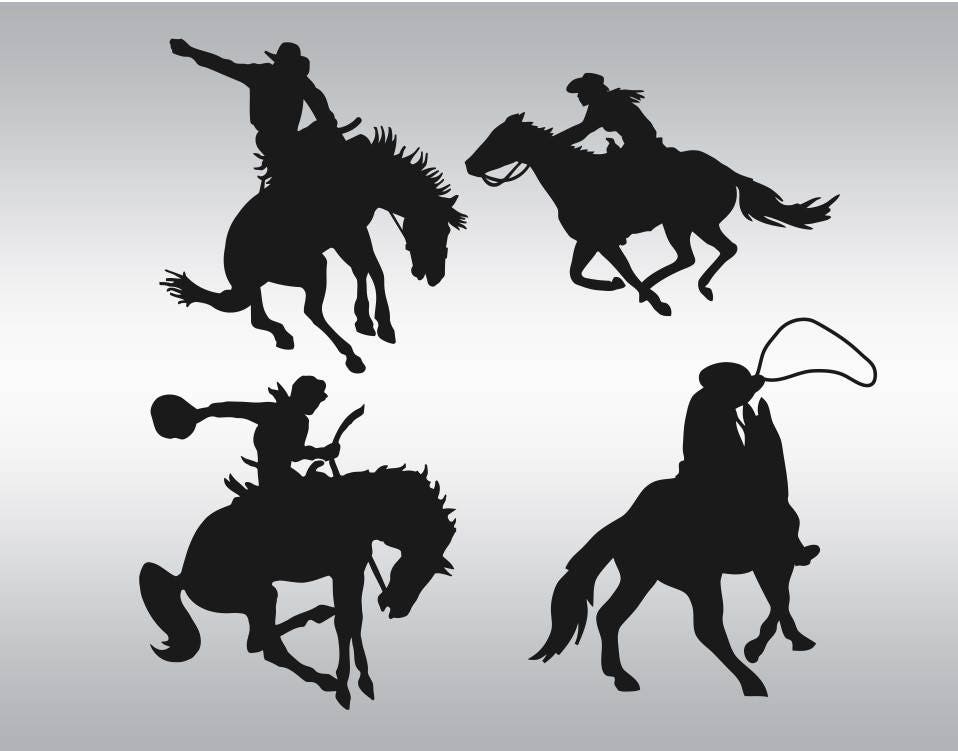 Download Cowboy rodeo SVG Clipart Cut Files Silhouette Cameo Svg for
