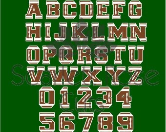 Football Letters and Numbers Sports ball SVG cut file for silhouette cameo and cricut