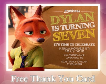 Zootopia Invitation / Zootopia Printable Invitation / Zootopia Custom Invitation / Zootopia Brithday / Pool Party / Judy / Hoops / ZT02