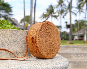 Basket Bag, Round Bag, Straw Bag, Rattan Basket Bag, Woven Bag, Picnic Basket, Round Basket Bag, Market Basket, Shoulder Bag, Woven Basket