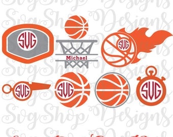 Basketball Svg Cut Files, Basketball Svg,Ball SVG, Basketball Monogram Svg, Cut Files for Cricut and Silhouette, INSTANT DOWNLOAD