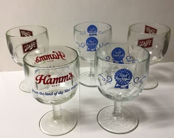 5 Vintage Beer glasses(schooners)