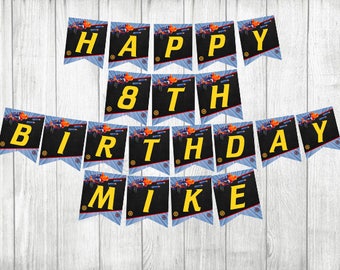 INSTANT DOWNLOAD - Nerf Darts Gun War, Nerf Banner, Nerf Birthday Banner, Nerf Party Banner,Printable Party Decorations,Nerf Gun Party Decor