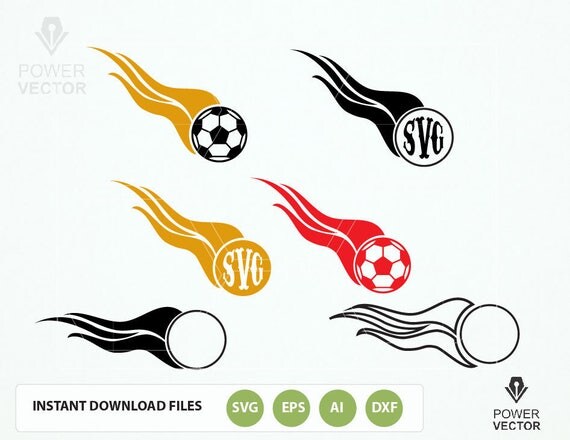 Download Soccer Flaming Ball Svg Cut Files. Fire Flame Circle Monogram