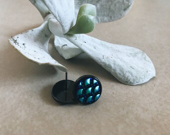 Earrings | Stud Earrings | Black Earrings | Black Stud Earrings | Gifts for Her | Mermaids | Mermaid Earrings