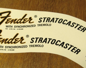 Fender Stratocaster Headstock Decal set 1968 - 1975 Waterslide Headstock Decals Water Transfer Strat Decal Vintage Guitar