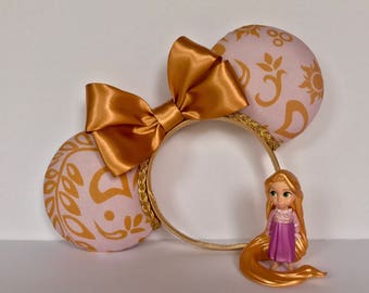 Custom Tangled ears, Disney Park ears, Disney Rapunzel ears, Tangled print headband, Theme Park Ears, The lost princess