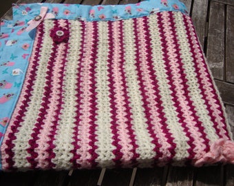 wool lined print baby blanket