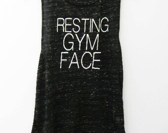 Resting Gym Face Muscle Tee, Workout Tank, Gym Tank, Funny Gym Tank, Gym Shirt, Workout Shirts, Workout Womens, Workout Tank Top, Tank Top