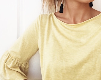 Pearl/Gold Tassel earrings