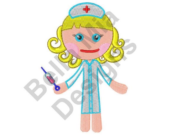 Nurse Machine Embroidery Design Blonde Nurse