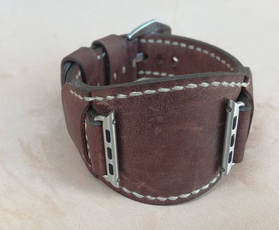 Handcrafted genuine leather Cuff Apple watch band 38 mm