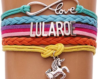 LULAROE UNICORN Rainbow BRACELET Love Infinity Silver Charm Distributor Legging Leggings Downline Hostess Gift Party