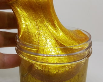 Pirate's Gold Slime- 4OZ- Scented Slime- Clear Slime- Non Toxic Slime- Borax Free Slime- Metallic Slime- ASMR- Sensory Toys- Satisfying
