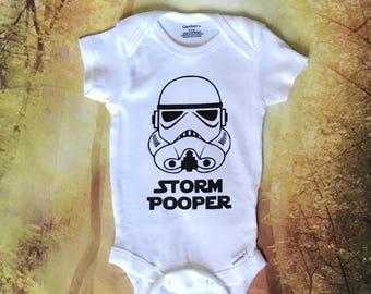 Storm Pooper Onesie, Star Wars Onesie, Funny Star Wars Onesie, Baby Onesie, Cute Onesie, Baby Shower Gift, Storm Trooper Onesie