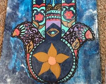 Karma Hand painted on canvas with acrylic paint