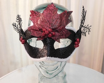 Sparkling Red and Black Nature Spirit Mask
