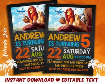 The Lion Guard Invitation, The Lion Guard Birthday, The Lion Guard Party instant download, Lion king editable text, Editable Invite
