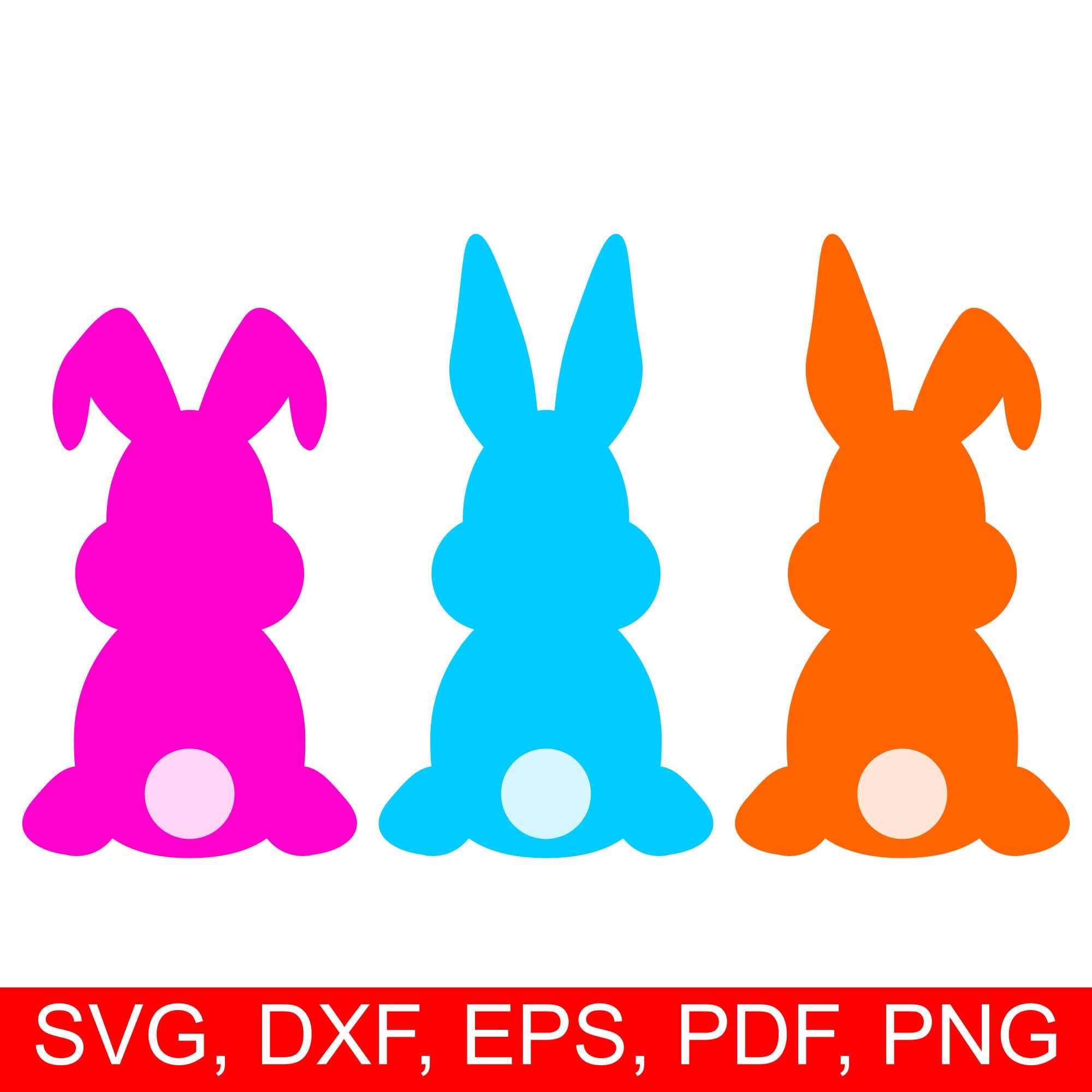 Easter Bunny SVG cut file and Easter Rabbit clipart, set of 3 assorted