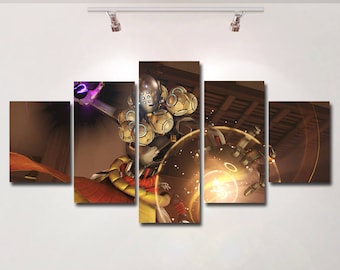 Overwatch poster Zenyatta canvas video game wall art print painting wall hanging home decor High Quality 5 piece set birthday Gift kids room
