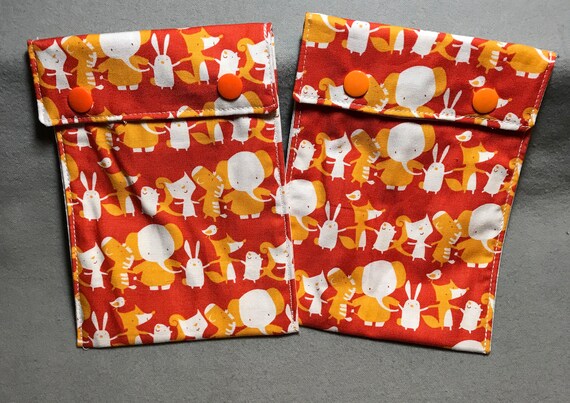 Set of 2 Snack bag reusable snack bag eco friendly lunch