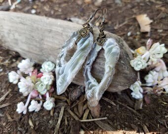 Geode stone cut earrings