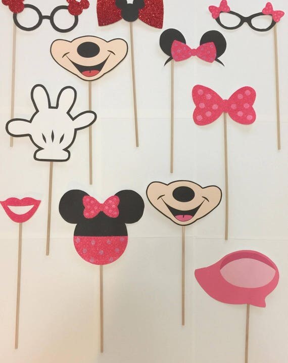 Glitter Minnie Mouse Photo Booth Props Minnie Mouse Party